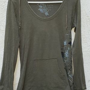 Lucy olive green long sleeve hoodie